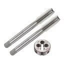 3個セット タップ&ダイスセット 5/16-20 UNスレッドタップ&ラウンドダイス タッピングスレッドツール タップ&ダイスキット ナットネジボルトスレッド修理用(4)