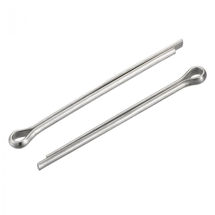 スプリットコッターピン 3 mm x 45mm ステンレス鋼 クリップファスナーフィッティング 自動車 機械用 シルバートーン 15個入り