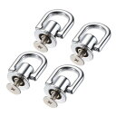 プルリングリベット ボールポストヘッド ボタンスタッド Dリング付き DIY用 シルバーホワイト 12x10 mm 4個