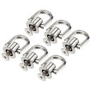 プルリングリベット ボールポストヘッド ボタンスタッド Dリング付き DIY用 シルバートーン 12x10 mm 6個