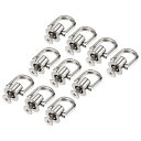 プルリングリベット ボールポストヘッド ボタンスタッド Dリング付き DIY用 シルバートーン 12x10 mm 10個