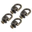 プルリングリベット ボールポストヘッド ボタンスタッド Dリング付き DIY用 ブロンズトーン 12x10 mm 4個