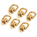 プルリングリベット ボールポストヘッド ボタンスタッド Dリング付き DIY用 ゴールドトーン 12x10 mm 6個