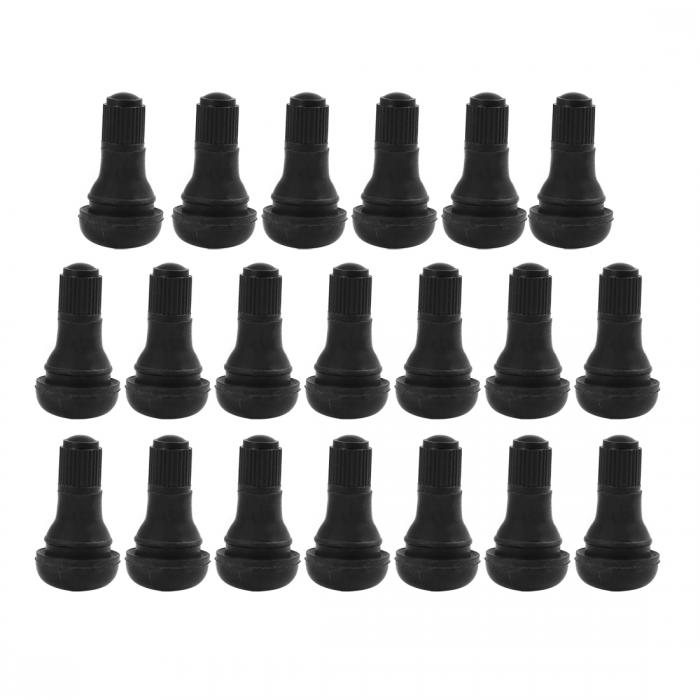 タイヤバルブステム TR412 ブラック ゴム ショート スナップイン サービスツール 20個入り