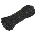 テントロープ 反射型ガイラインコード ナイロンガイロープ アウトドア キャンプ ハイキング用 15 M 4 mm ブラック