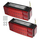 左48右39LEDトレーラーテールライト 12V-36V ウインカーブレーキテールライト ユニバーサル ユーティリティ トレーラー トラック ボート ピックアップ用 レッド ホワイト アンバー 2個(2)