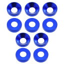 フラットワッシャー 12mm x 5mm x 3.2mm ステンレススチール ブルー スクリューボルト用 10個入り