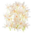 PATIKIL 18 cm 造花蘭の花 12個入り フローティングキャンドルシミュレーションフラワーシリンダー花瓶フィラー ホームウェディングデコレーション用 シャンパン