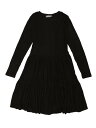 Allegra K セーター ドレス ニット ワンピース クルーネック 長袖 フィット フレア レディース ブラック S