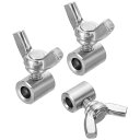 PATIKIL 304ステンレス鋼 4 mm内径 ハンドネジクランプ 3個 単穴ワイヤーロープファスナー 蝶ネジ 1-2 mm鋼線用 シルバー(3)