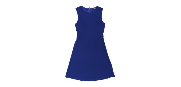 Allegra K フレアドレス カジュアルワンピース ワークドレス 無地 ノースリーブ Aライン レディース ロイヤルブルー L