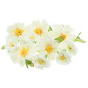 PATIKIL 人工バラの花束 1セット 小さなシルク フェイク牡丹の花の頭 装飾用 ウェディング クラフト パーティー ホームデコレーション ホワイト