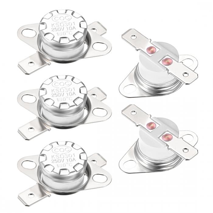 温度コントロールスイッチ 190°C 10A N.C 6.3 mm ピン 5個入り