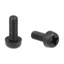 十字穴機械ねじ M3x8mm ナイロン クロス パンヘッド 機械ねじ ボルト ブラック 50個入り(4)