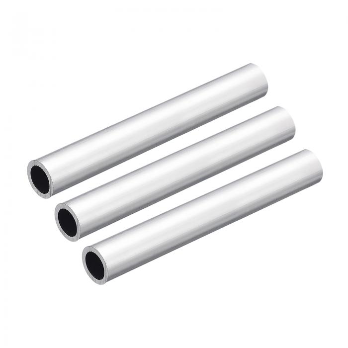 6063 アルミニウム丸パイプ パイプチューブ 産業界のDIYプロジェクト用 外径15mm 内径11mm 長さ100mm 3本入り