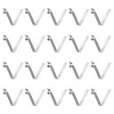 テントバークリップ スナップボタンクリップ スナップスプリングクリップ V型スプリング シングルボタン カヤックパドル用キャンプ用 中空 65Mnばね鋼 シルバー 30mm x 3.8mm 20個入り