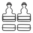 オーバーオールバックル 2セットのレトロメタルサスペンダー交換バックル32mm(1-1/4")内幅 ズボン 綿ジャケット ジーンズ用 ガ ン黒