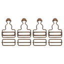 オーバーオールバックル 4セットのレトロメタルサスペンダー交換バックル 32mm(1-1/4")の内幅 ズボン 綿ジャケット ジーンズ用 銅色