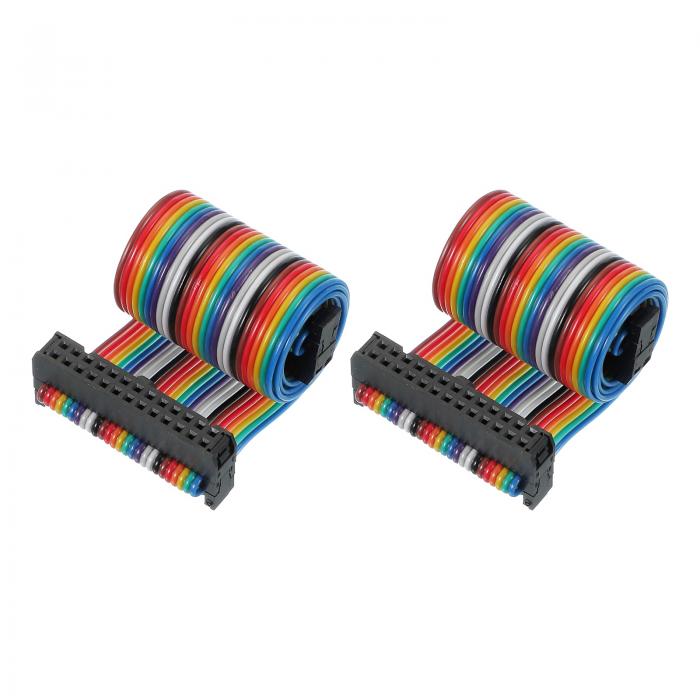 PATIKIL 26 ピン IDCコネクター平リボンケーブル2.54 mmピッチ長さ300 mm幅33 mm 2個デュアルロー テー..