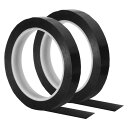 PATIKIL 15 mm グラフィックテープ 2個 ホワイトボードテープ ドライイレース ピンストライプテープ グリッドチャートマーキングDIYアート用 ブラ...