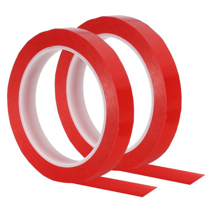 PATIKIL 15 mm グラフィックテープ 2個 ホワイトボードテープ ドライイレース ピンストライプテープ グリッドチャートマーキングDIYアート用 レッ...