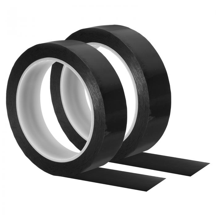 PATIKIL 25 mm グラフィックテープ 2個 ホワイトボードテープ ドライイレース ピンストライプテープ グリッドチャートマーキングDIYアート用 ブラ...