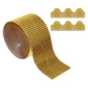 PATIKIL 10 cm x 15 M 掲示板ボーダー スカラップトリムペーパー ロッカー教室装飾ブラックホワイトコルクポスターボード用 金