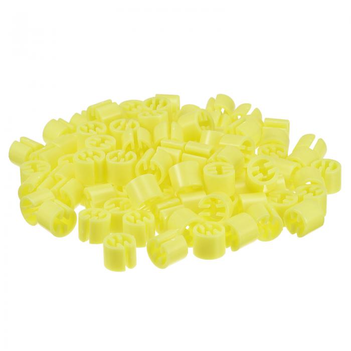 ハンガーマーカー ブランク 適合のロッド径3.5 mm 衣料品カラーコーディング用 イエロー 100個