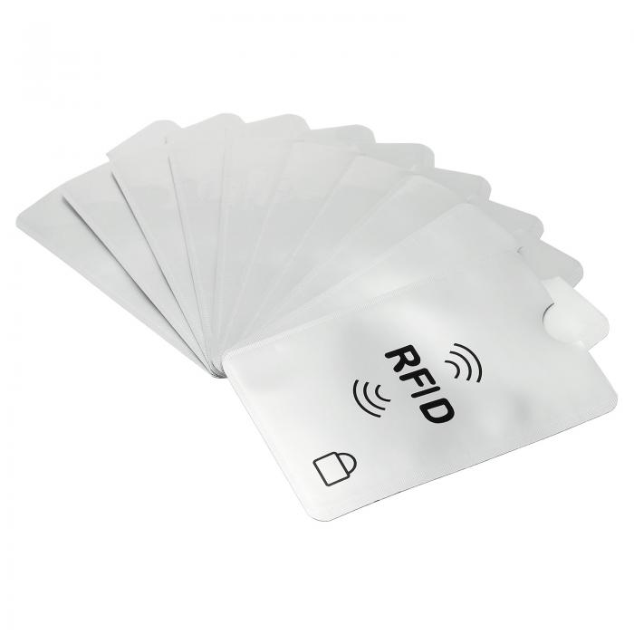 RFIDブロッキングカードスリーブ 非接触プロテクター ホルダー NFC財布用 ホワイト 20個入り