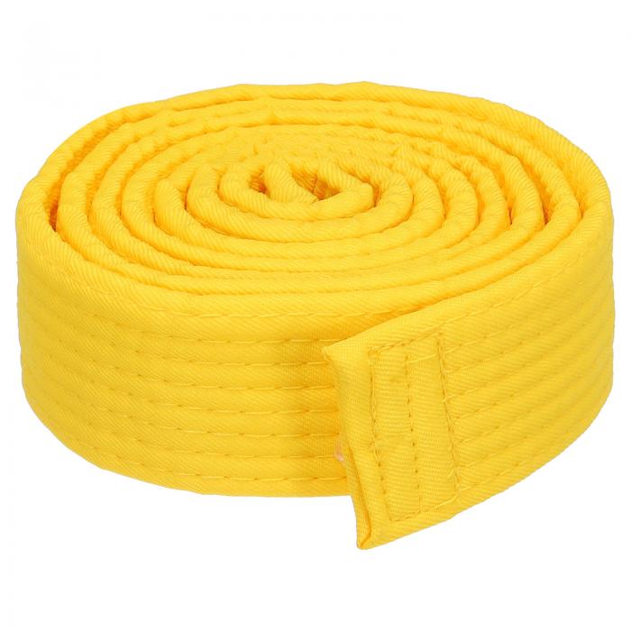 PATIKIL テコンドーカラーランキングベルト 40mmx1.6m ポリエステル 武道柔道空手帯 コーチの指導練習用 イエロー