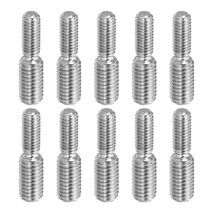 PATIKIL M6x1-M8x1.25 両頭ねじスタッドスクリューボルト 10個 304ステンレス鋼ロッドボルト ネジレデ..