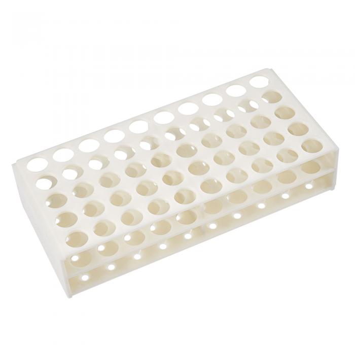 試験管ラックホルダー 50-ウェル プラスチック ホワイト ラボチューブ10ml用 穴径16 mm