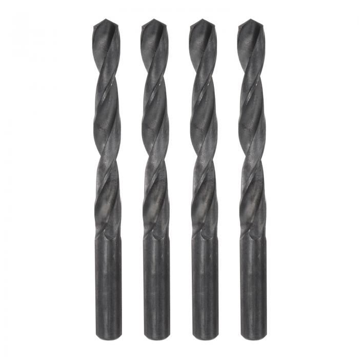 4本セット ジョバードリルビット 15mm (19/32") ナイトライドコーティング 高速度鋼 (HSS) 4241 トゥイ ストドリルビット ステンレス鋼 銅 アルミニウム合金 金属 木材 プラスチック用 黒