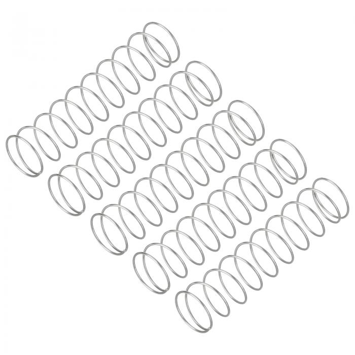 5個セット圧縮スプリング ワイヤー直径0.6mm 外径12mm 自由長50mm 304ステンレス鋼製コイル機械的な圧縮スプリング シルバー色