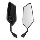 Partuto M10汎用オートバイリアビューミラー1セット バーエンドサイドミラーマウント アジャスタブル アイアン プラスチック ブラック プリズマティック形状
