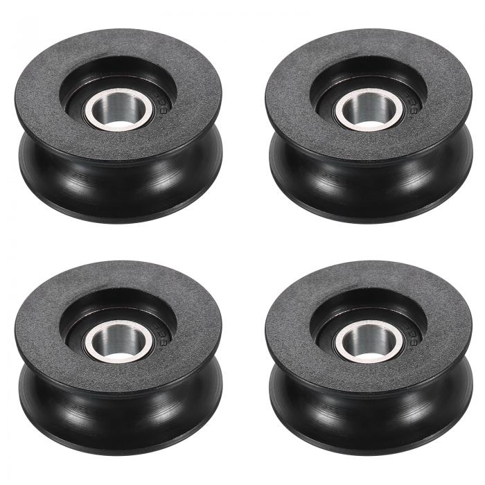 PATIKIL ナイロン製プーリーホイール 13x32x8mm 4 ボールベアリングガイドローラー イドラープーリー 家具用ハードウェアアクセサリーおよび引き戸窓用 黒