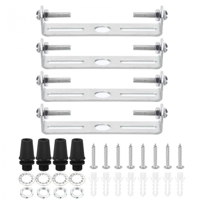 PATIKIL 85 mm 照明プレートキット 4セット 照明器具取付金具プレート スチールクロスバー ホーム オフ..