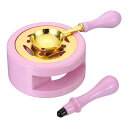 PATIKIL ワックスシールキット 1セットのワックスシールウォーマー 溶解スプーン ワックスシールスタンプハンドル 溶解ポット 溶解炉ツール パープル