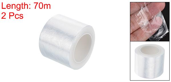 PATIKIL 70 M x 4.2 cm バドミントングリップクッションラップ 2個 PE テニスラケットグリップテープ バッキングフィルム ハンドル滑り止めクッションアクセサリー クリア