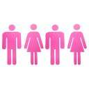 PATIKIL バスルームサイン 2セット アクリル自己粘着トイレ 男性と女性のトイレ 性別サインオフィスレストラン用 ピンク