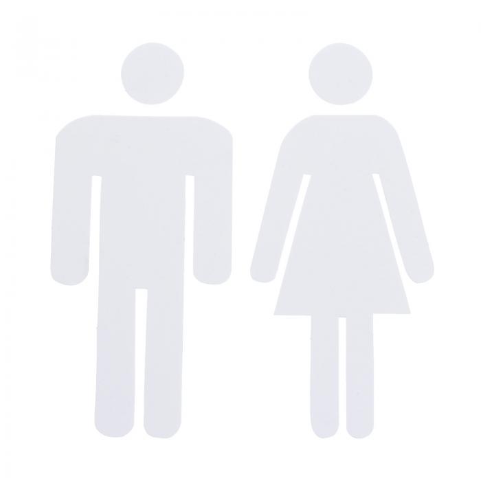PATIKIL バスルームサイン 1セット アクリル自己粘着トイレ 男性と女性のトイレ 性別サインオフィスレストラン用 ホワイト