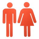 PATIKIL バスルームサイン 1セット アクリル粘着トイレ男性と女性のトイレ 性別サインビジネスショッピング用 レッド
