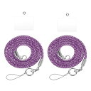 2個 携帯電話用クロスボディランヤード 27.6" 水晶携帯電話ランヤードブリングショルダーストラップ携帯電話バッグハンドバッグストラップユニバーサル携帯電話チェーン携帯電話ハンドバッグウォレット用 パープル