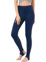 Allegra K レンカパンツ レギンス 伸縮性ウエストバンド ジムヨガ ソフトコットント レディース ダークブルー S