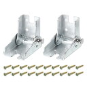 2個セット 90°セルフロッキングヒンジレッグ テーブル脚 ベッド脚 作業台用の折りたたみ脚金具 シルバー