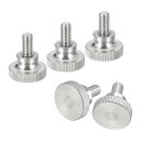 M6x12mm ニュル付き親指ねじ 5個セット 304ステンレススチール製 フラットニュル付きヘッド親指ねじボルト ショルダーグリップノブ付きファスナー