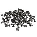 120セットの衣類用ス パイ クリベット 10mmの円錐形ラピッドリベットネイルヘッドスタッズ 銅製のパンクスクエアス パイ ク レザークラフトの装飾用(メタリック黒)