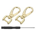 2個のスイベルクラ スプフック、12mm(0.5インチ)Dリング取り外し可能なスナップフックメタルロブスタークローフック、財布キーチェーンDIYクラフト用のドラ...