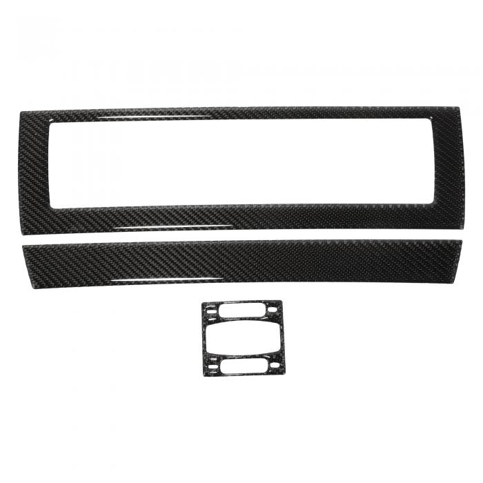 TUCKBOLD BMWに対応 6シリーズE63 E64 2004-2010用エアベントエアコンアウトレットフレームカバーステッカーセントラルインテリアトリムデカール装飾カーボンファイバーブラック1セット