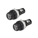 ねじ式キャップパネルマウント 5 x 20mmヒューズホルダー AC 125V / 15A 250V / 10A ブラック 2個